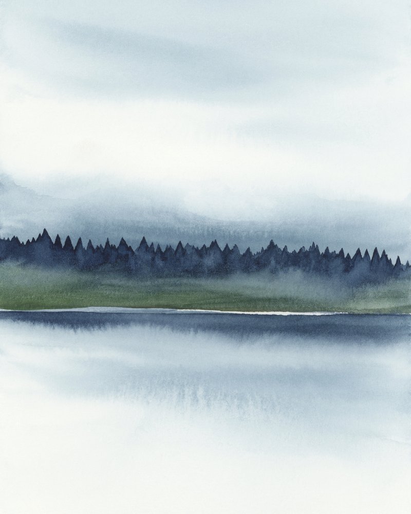 Nebliger Waldsee von Rachel Elise