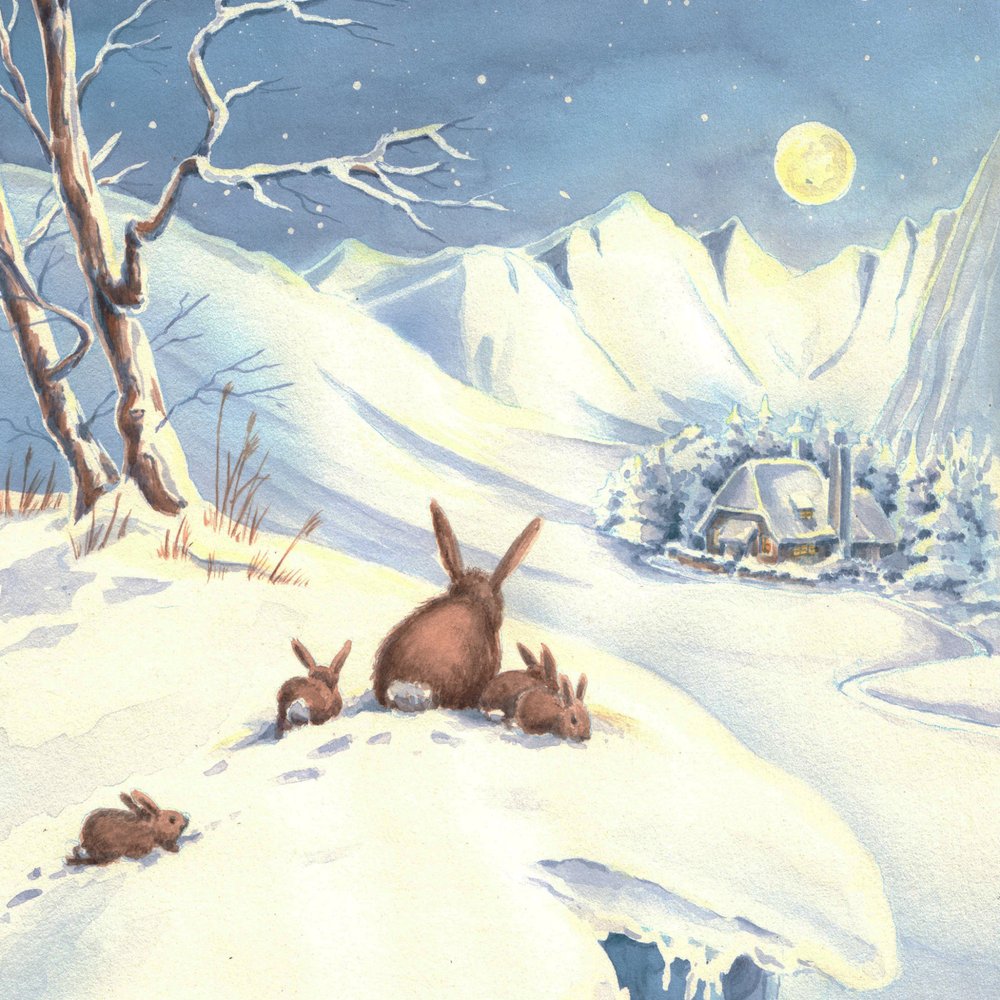 Mondnacht Winterkaninchen von Renate Holzner