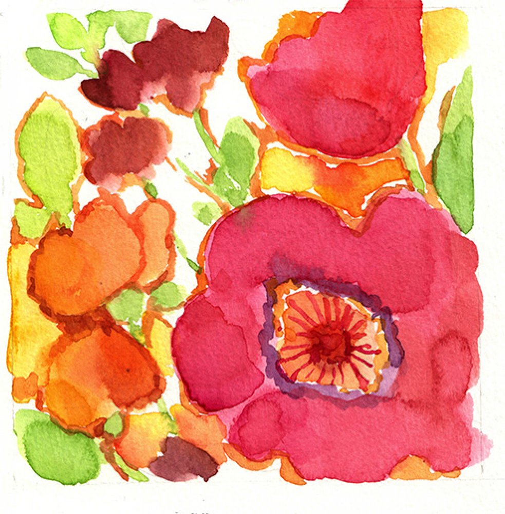 Lebendige florale Aquarelle von Renate Holzner