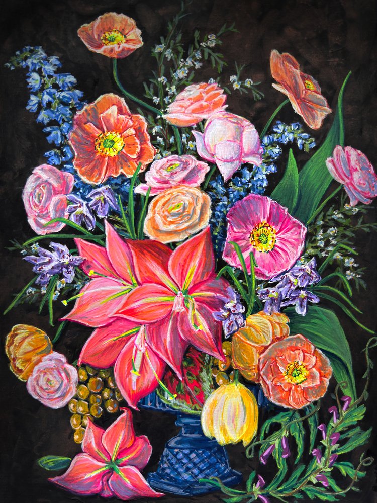 Dramatisches Blumenarrangement von Renee Machan Cottagecore Artist