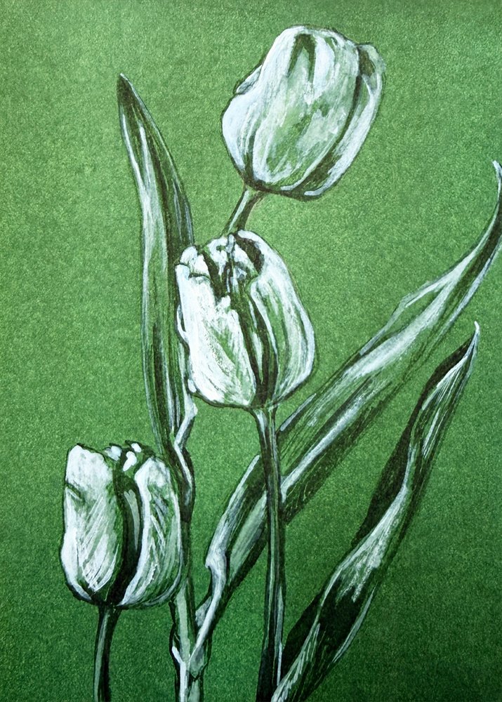 Frische weiße Tulpen von Renee Machan Cottagecore Artist