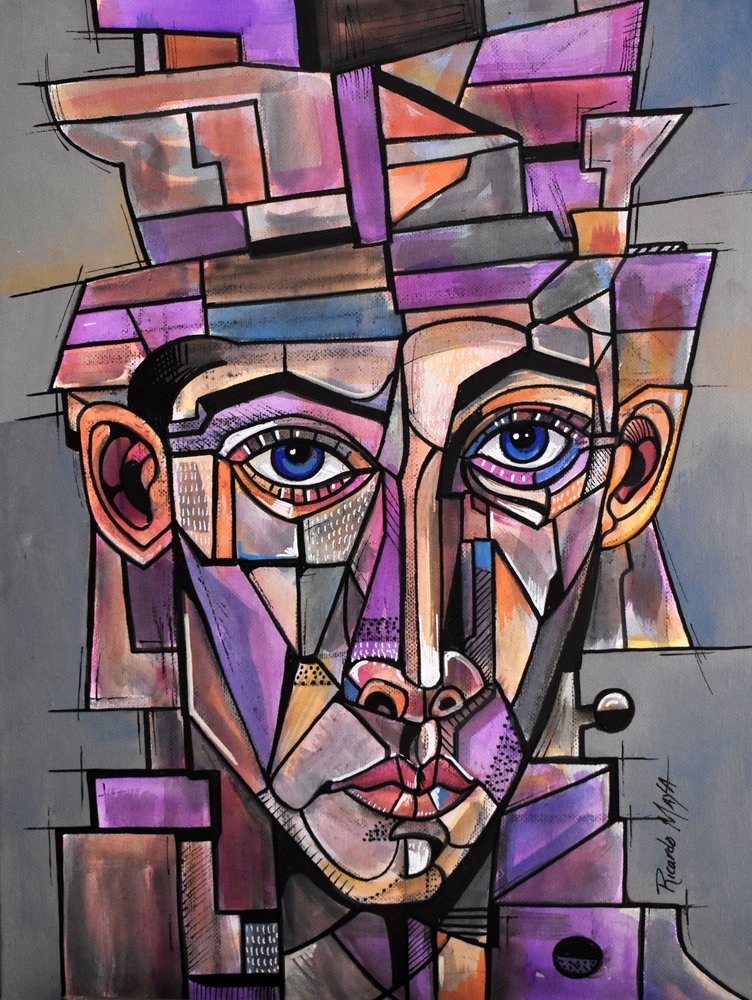 Abstraktes Geometrisches Porträt von Ricardo Maya
