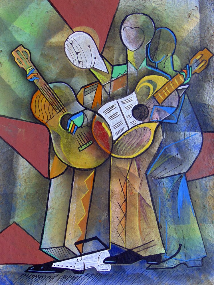 Kubistische Gitarrenspieler von Ricardo Maya