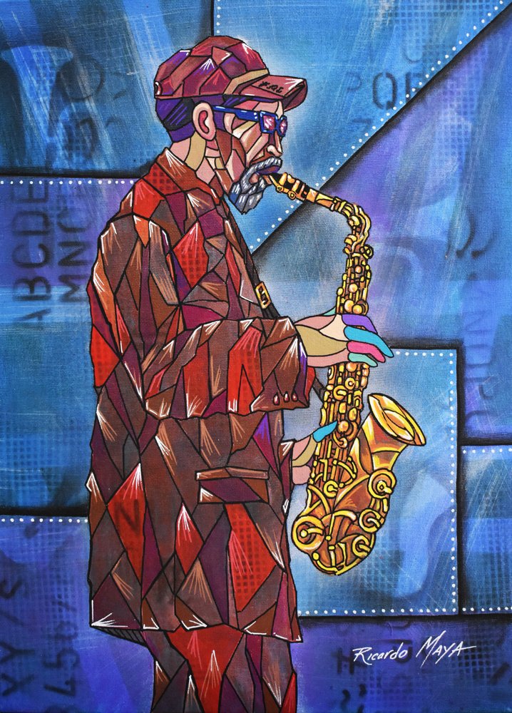 Geometrischer Jazzmann von Ricardo Maya