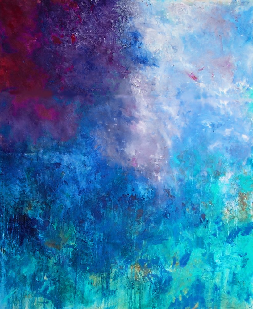 Tiefblaue Abstraktion von Ron Halfant