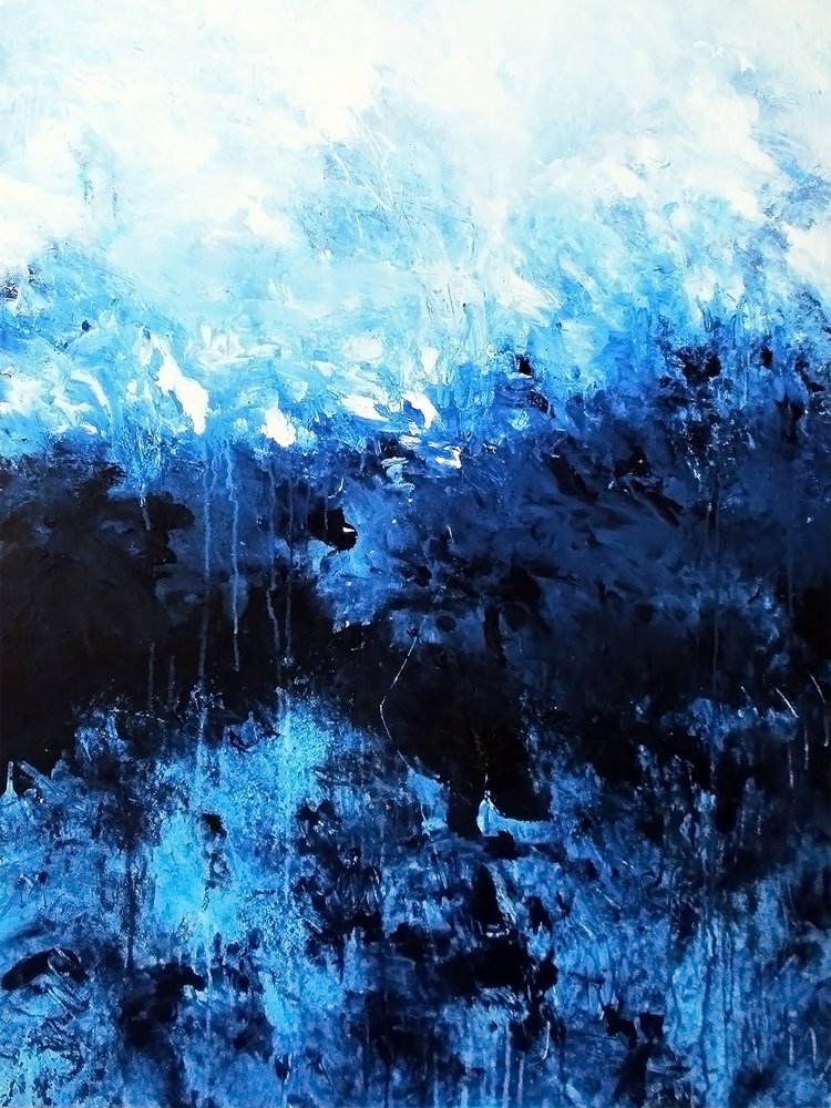 Tiefblaue Abstraktion von Ron Halfant