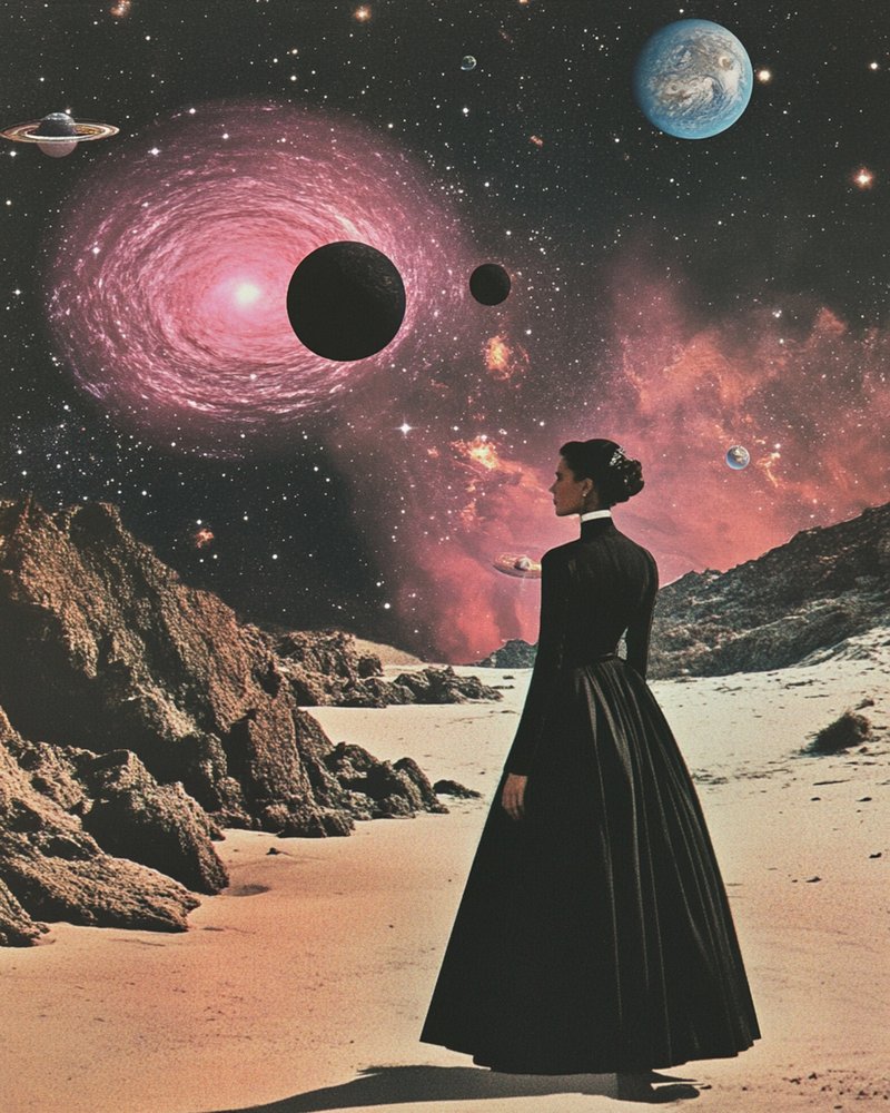 Eleganter Reisender rosa Galaxie von Samantha Hearn