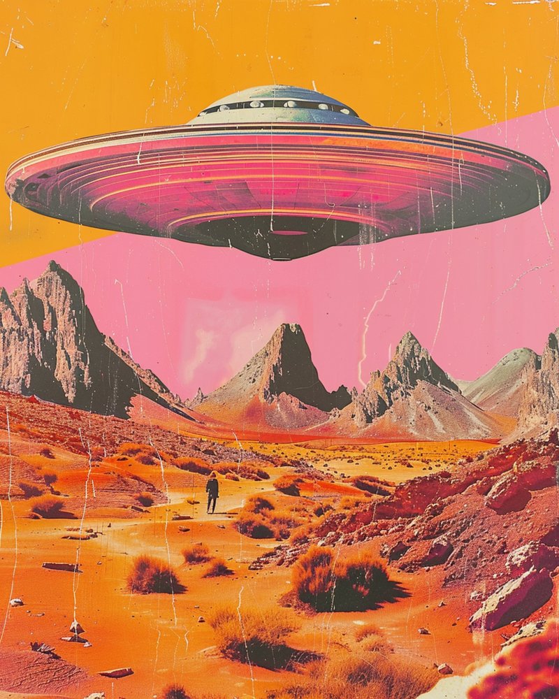 Retro Wüsten UFO von Samantha Hearn