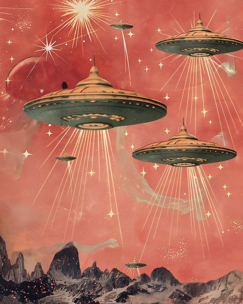 Retro Untertasseninvasion von Samantha Hearn