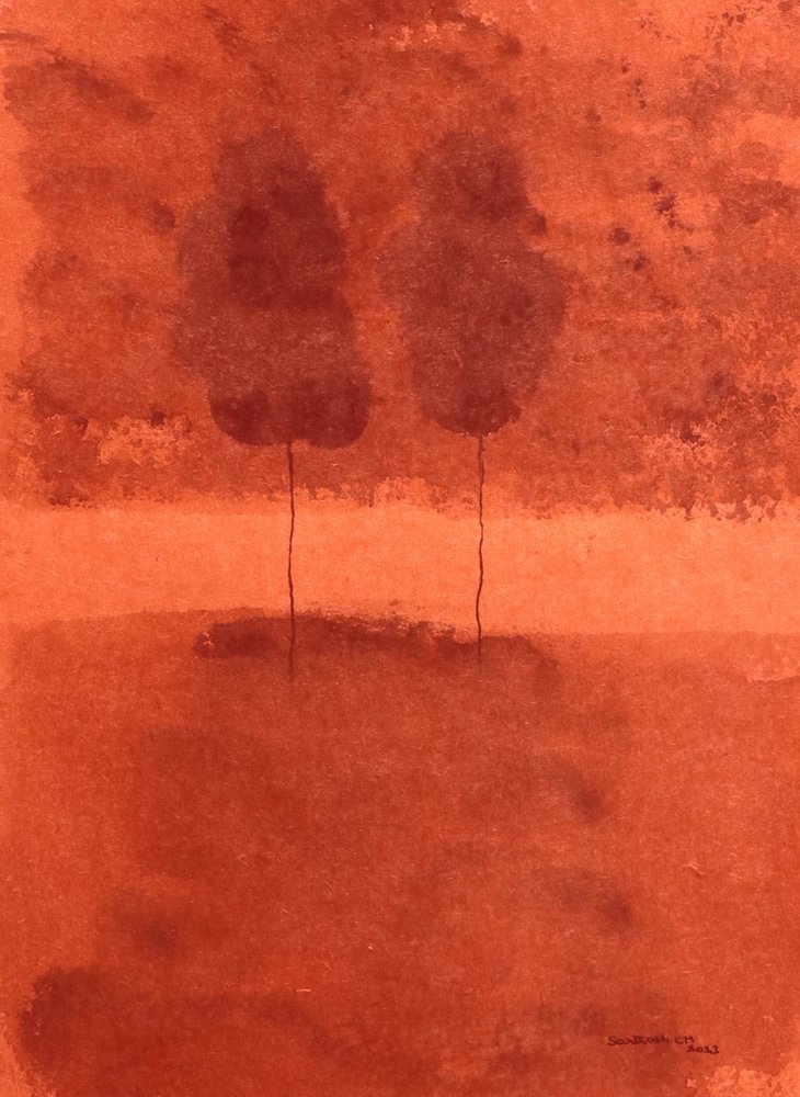 Abstrakte rote Landschaft von Santhosh ch