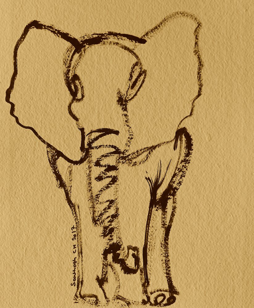 Baby-Elefantenskizze von Santhosh ch