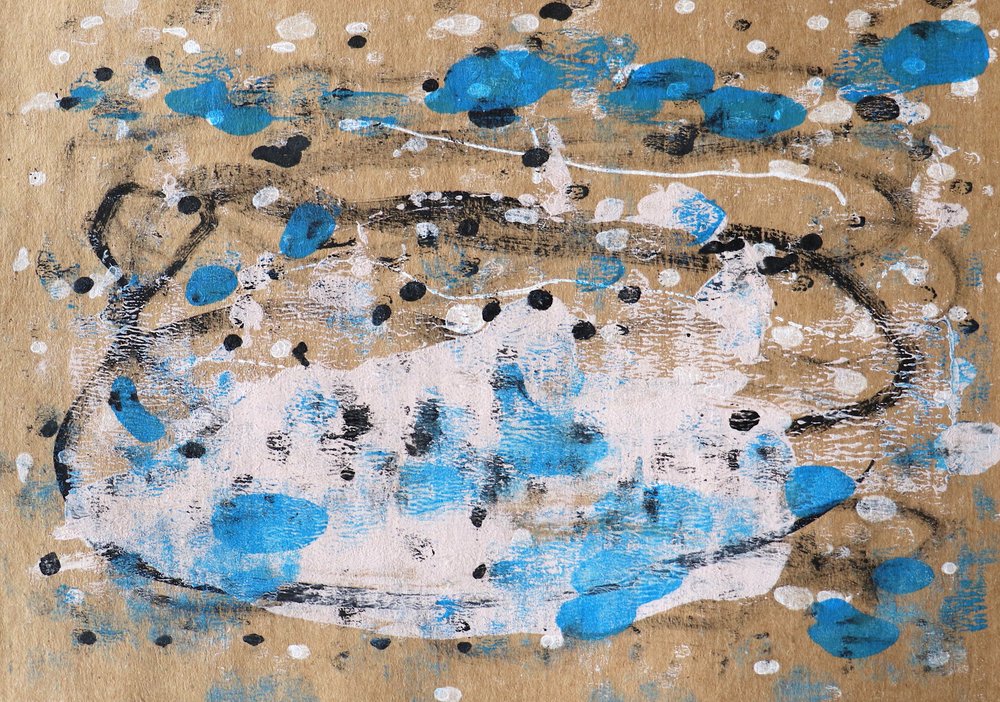 Blau-weiße abstrakte Spritzer von Santhosh ch
