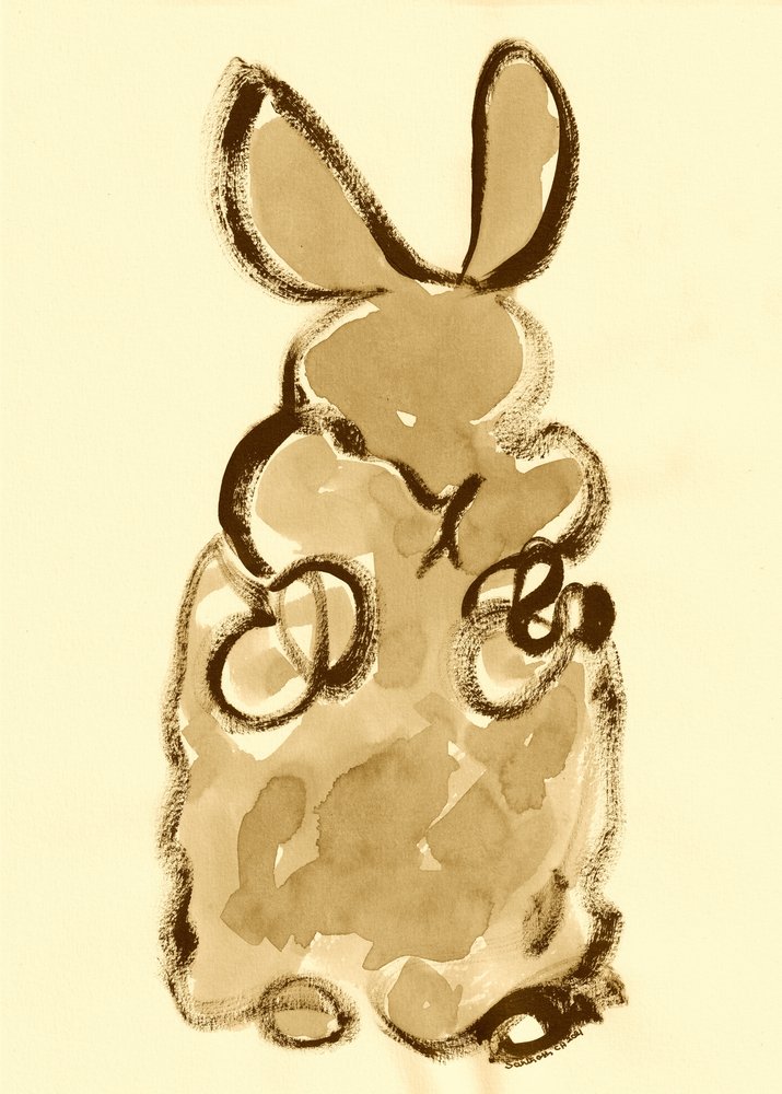 Niedlicher stehender Hase von Santhosh ch