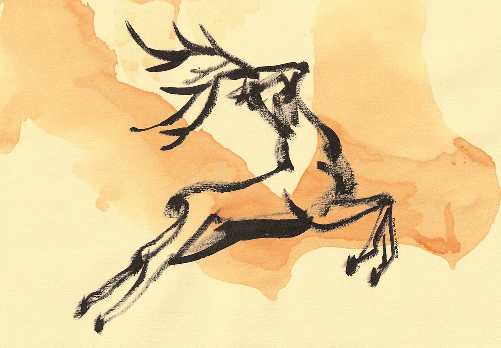 Dynamischer springender Hirsch von Santhosh ch