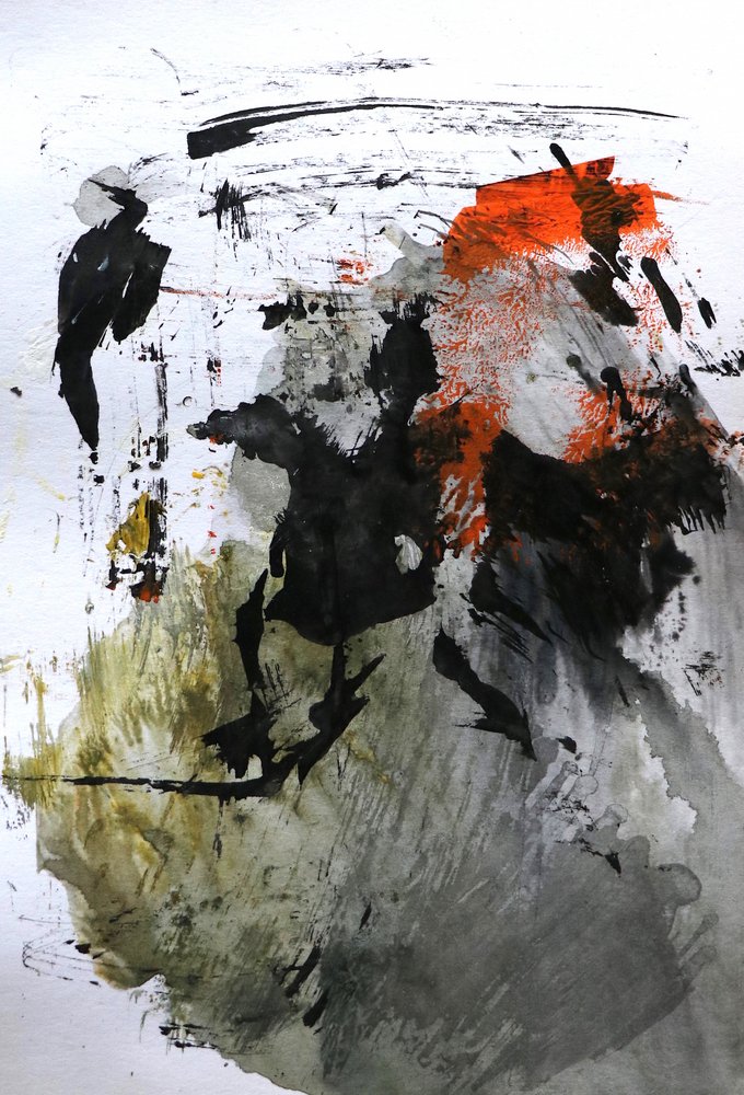 Dynamisches Oranges Abstrakt von Santhosh ch
