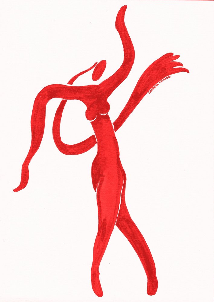 Dynamischer roter Tanz von Santhosh ch