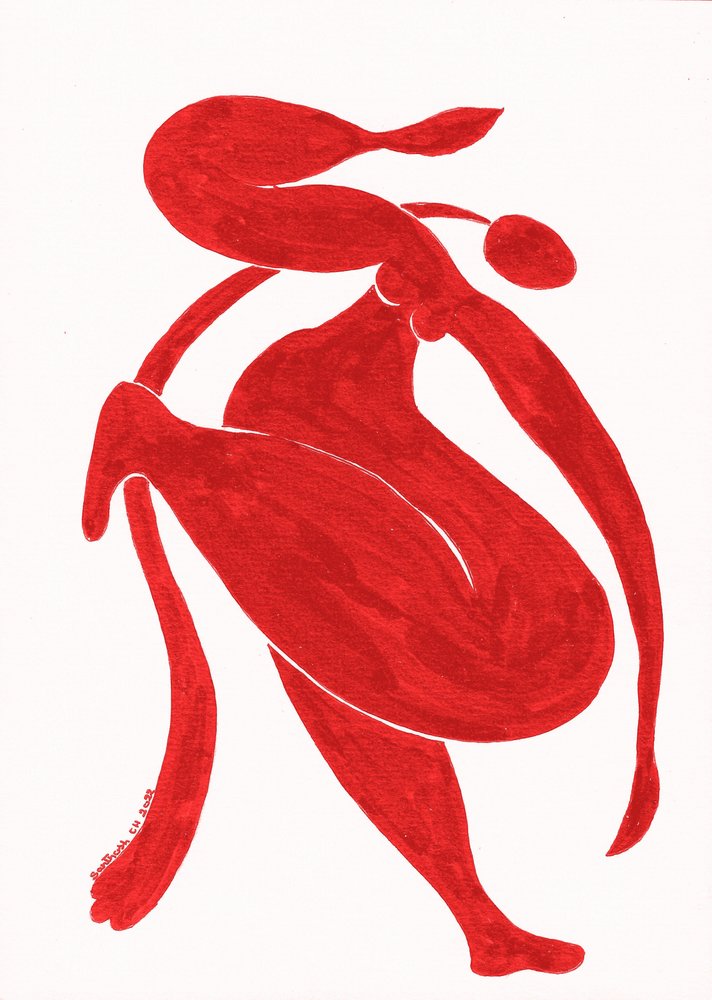 Dynamische rote Figur von Santhosh ch