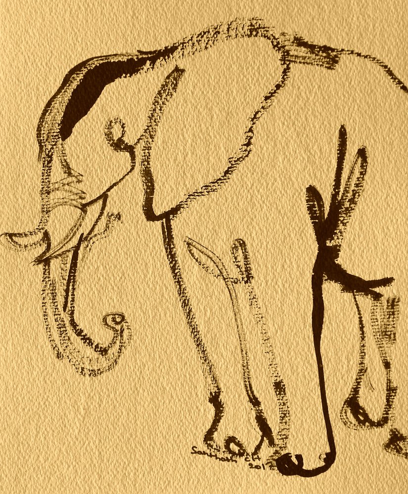 Elegante Elefanten-Zeichnung von Santhosh ch