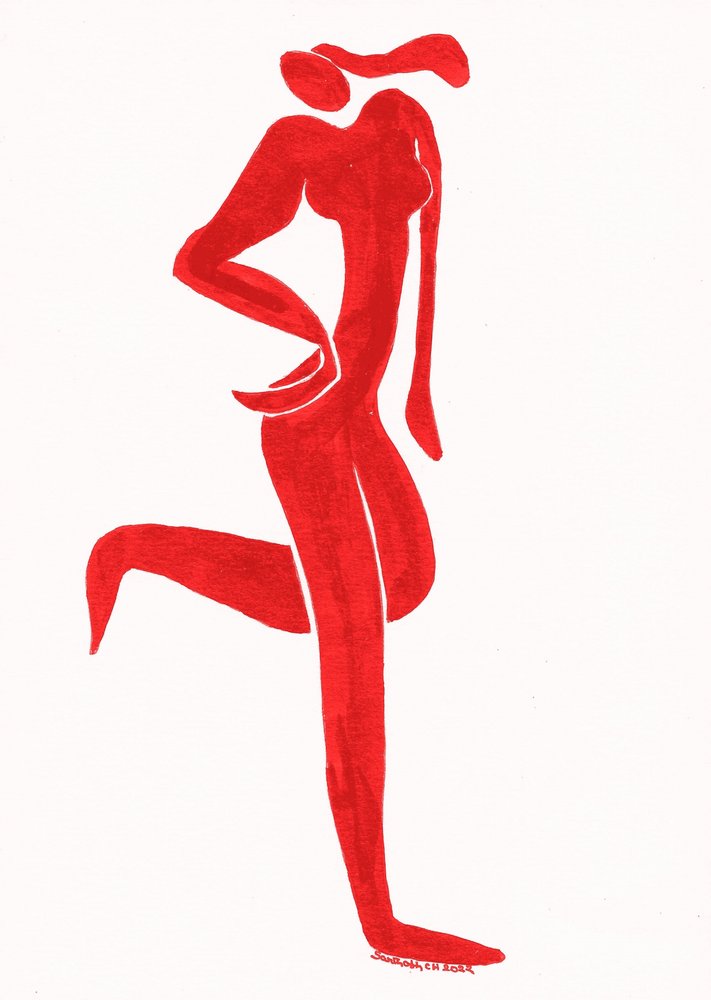 Elegante rote Figur von Santhosh ch