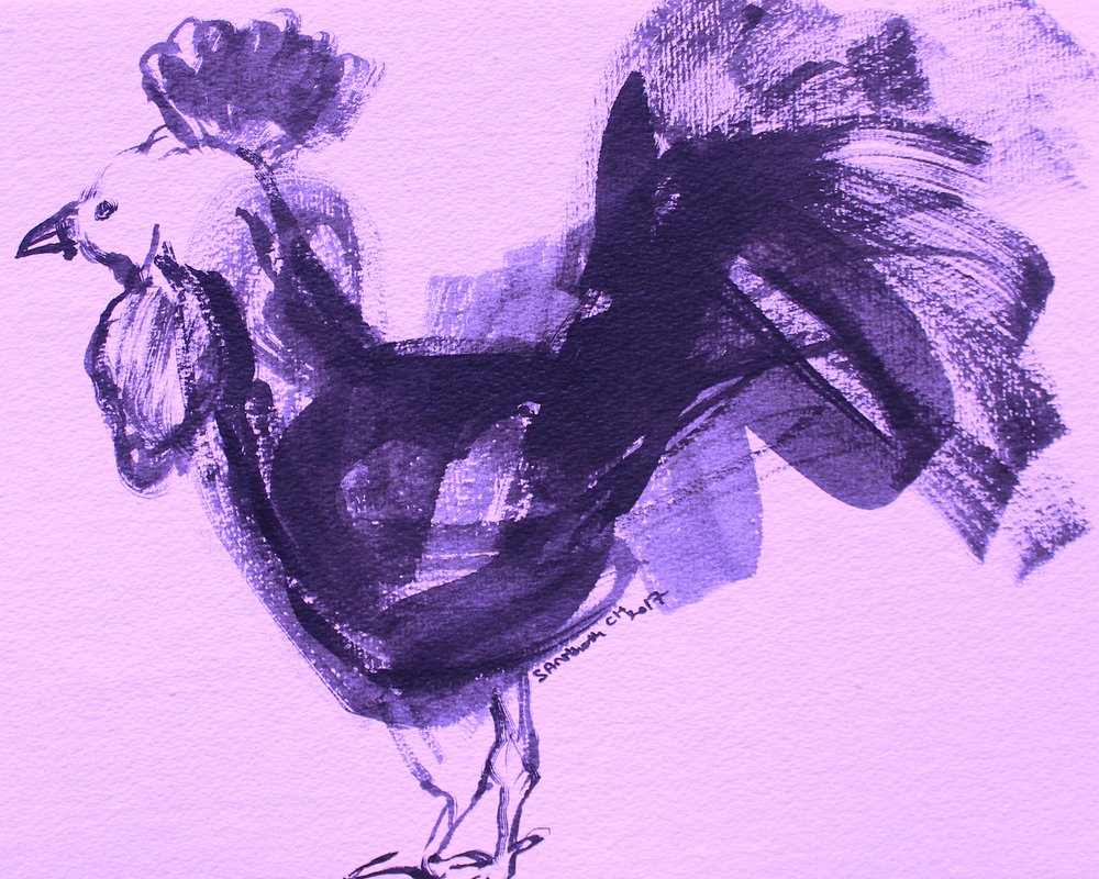 Ausdrucksvoller violetter Hahn von Santhosh ch