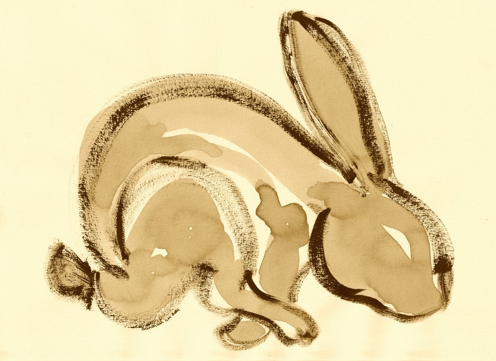 Ausdrucksstarkes Sepia-Kaninchen von Santhosh ch