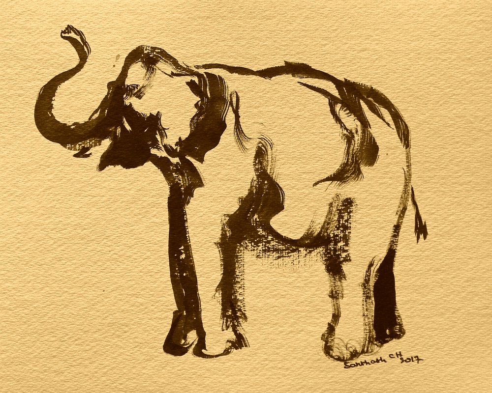 Majestätische Elefant Skizze von Santhosh ch