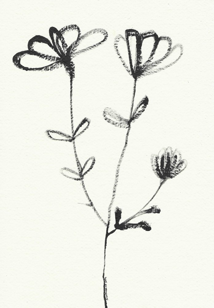 Minimalistische Blumenskizze von Santhosh ch