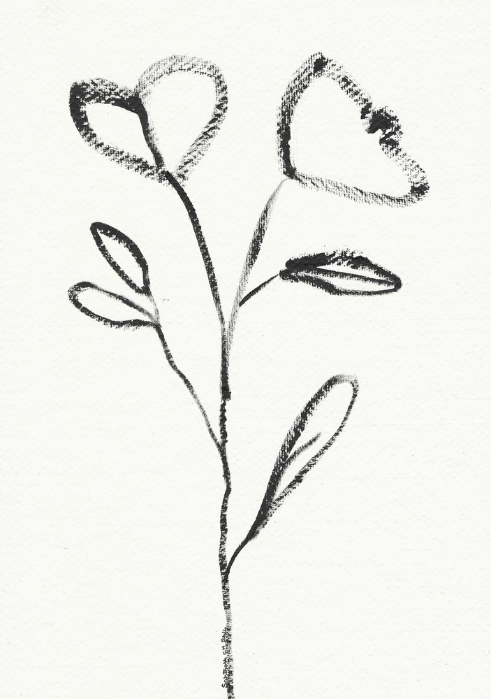 Minimalistische Blumenskizze von Santhosh ch