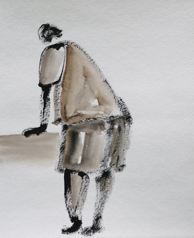Minimalistische lehnende Figur von Santhosh ch