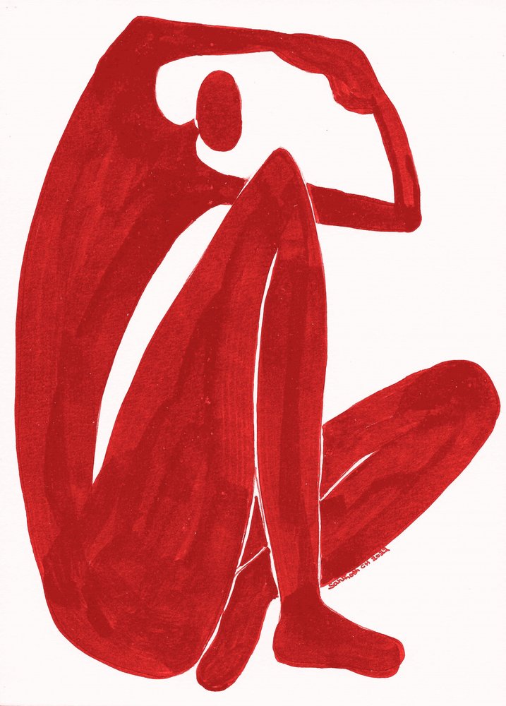 Minimalistische rote Umarmung von Santhosh ch