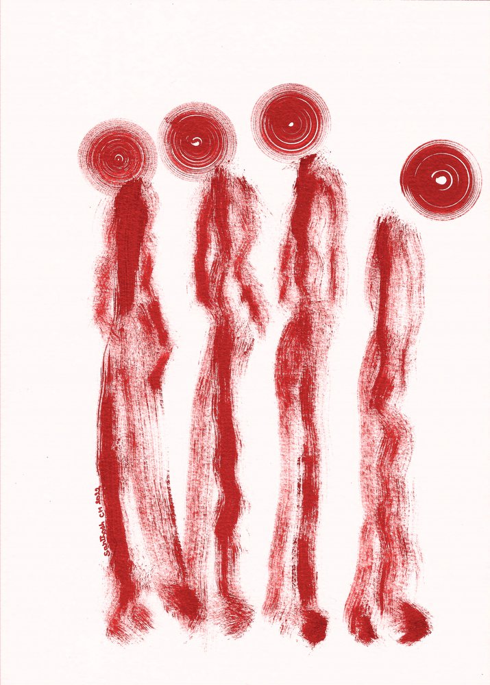 Minimalistische rote Figuren von Santhosh ch