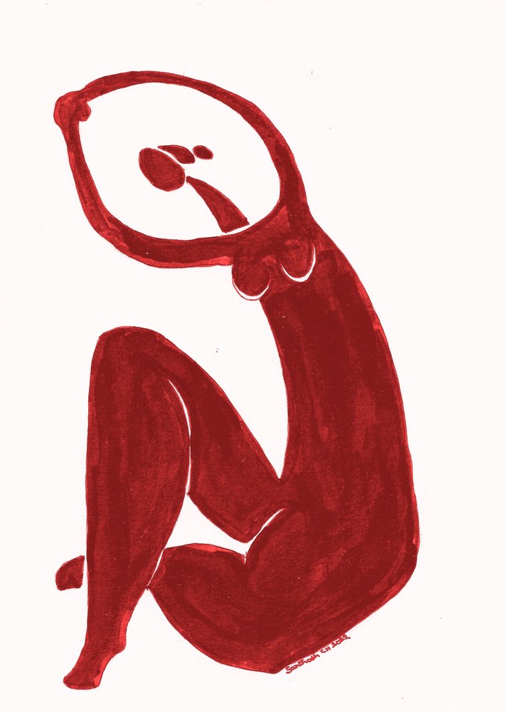 Rote abstrakte Frau von Santhosh ch