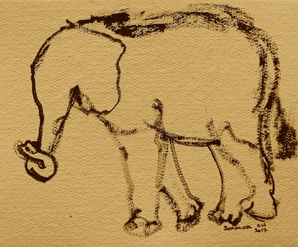 Gehende Elefantenskizze von Santhosh ch