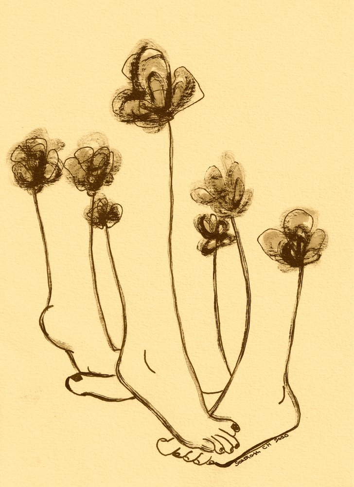 Verspielte Füße Blumen von Santhosh ch