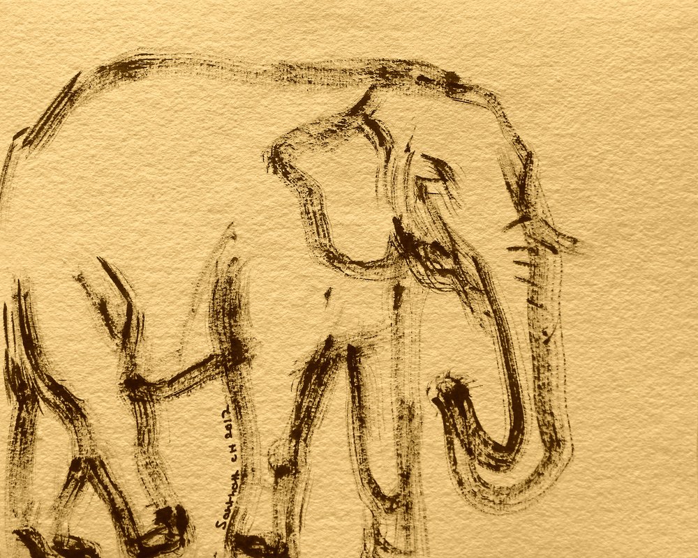 Wilde Elefant Skizze von Santhosh ch
