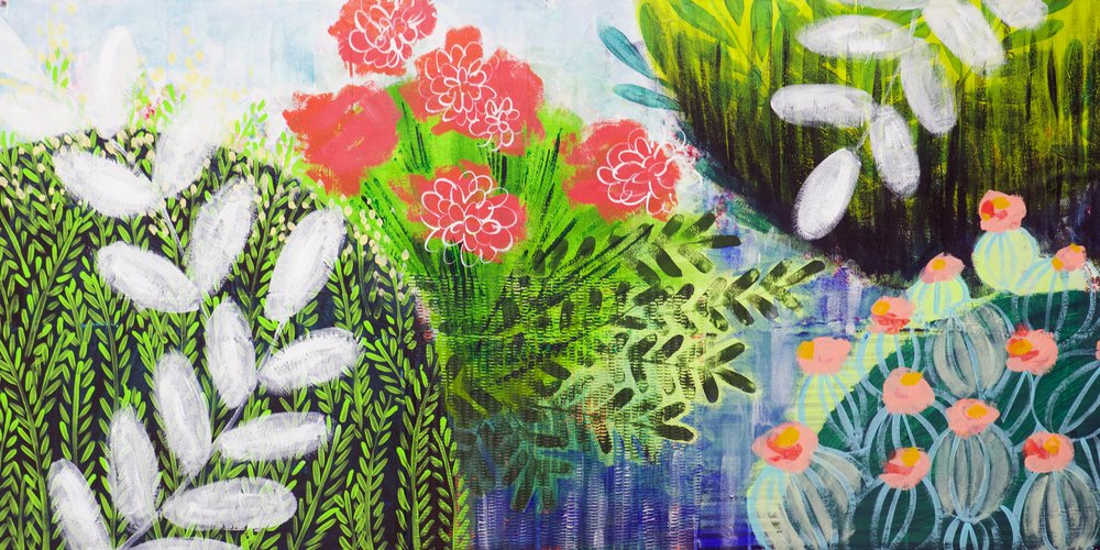 Lebendige Gartenszene von Shelley Hampe
