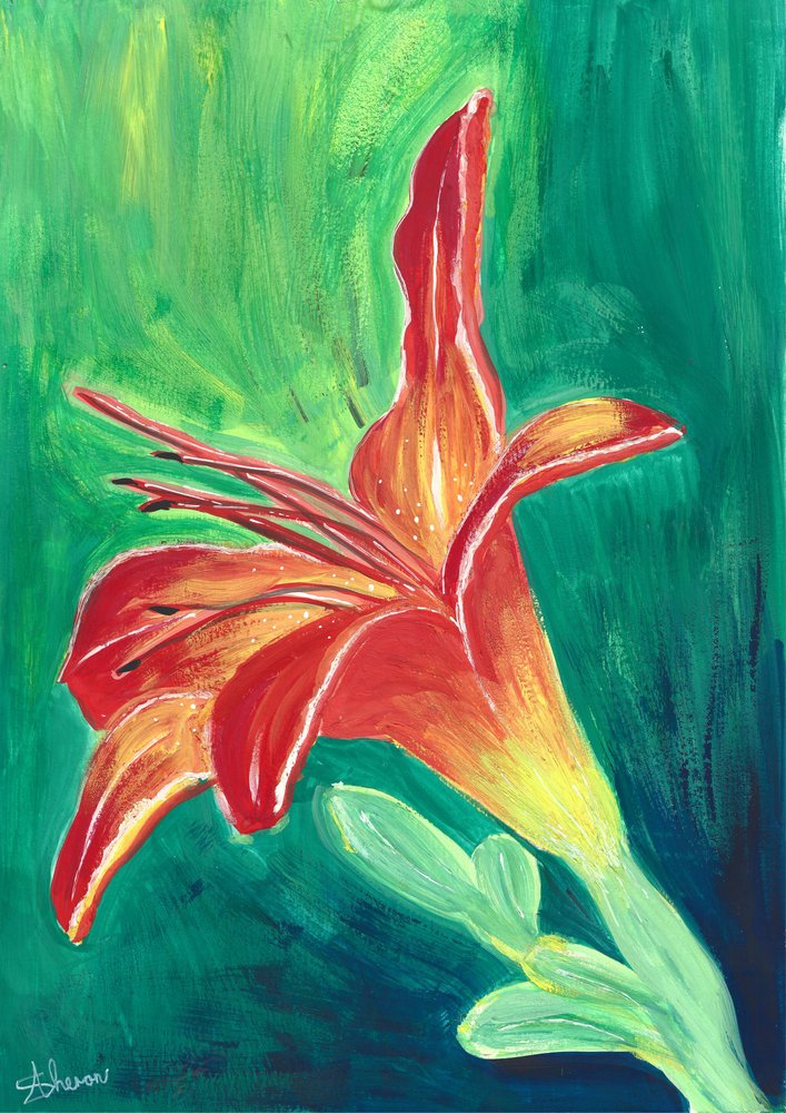 Lebhafte Orange Lilie von Sunet Theron
