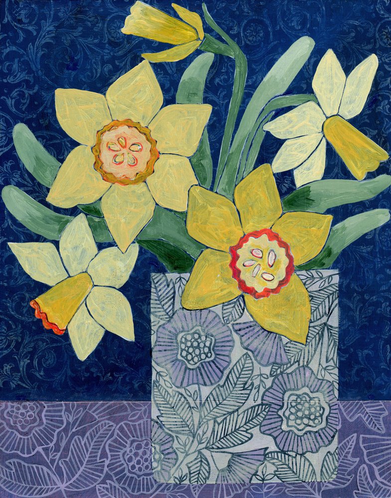 Frühlingsnarzissen in Vase von Susan Black