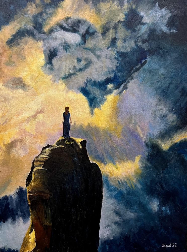 Frau Goldener Himmel Gipfel von Tom Blood