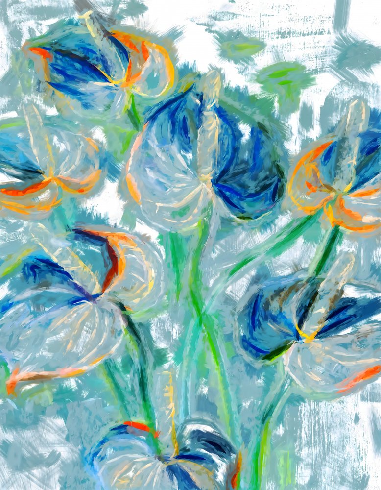 Malerische blaue Blumen von Uma Gokhale