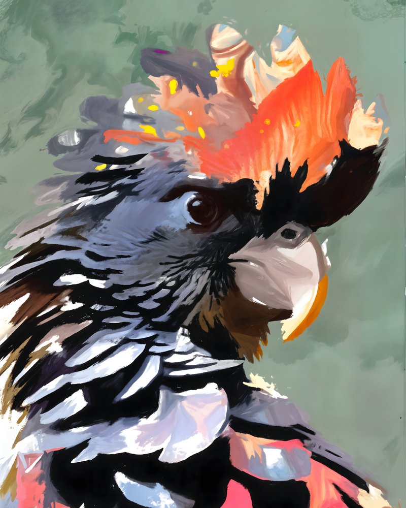 Lebendiger schwarzer Kakadu von Uma Gokhale