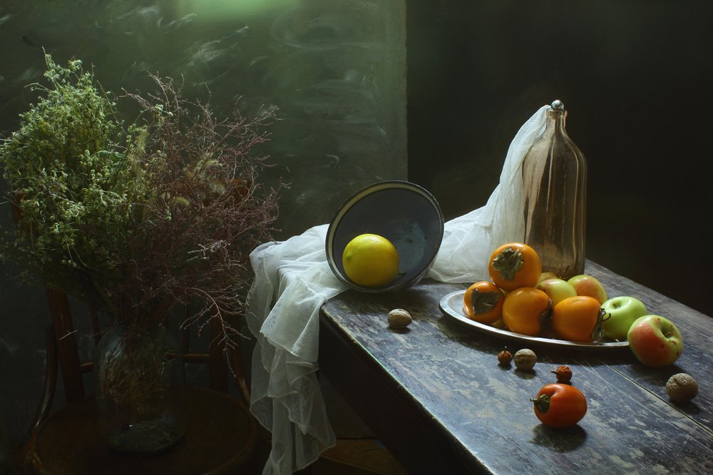 Rustikales Obst-Stillleben von UstinaGreen