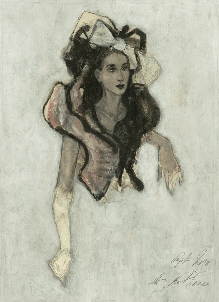 Elegante Frau mit Hut von Ute Rathmann