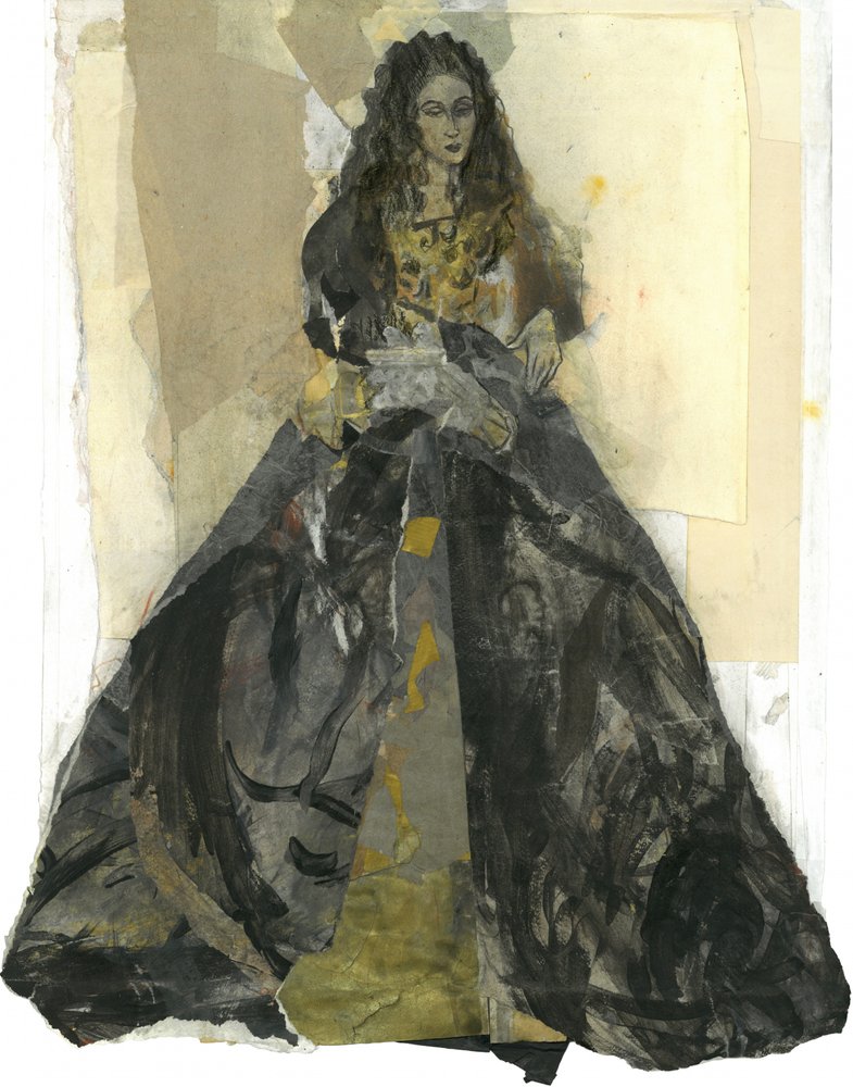 Geheimnisvolle Dame im Kleid von Ute Rathmann