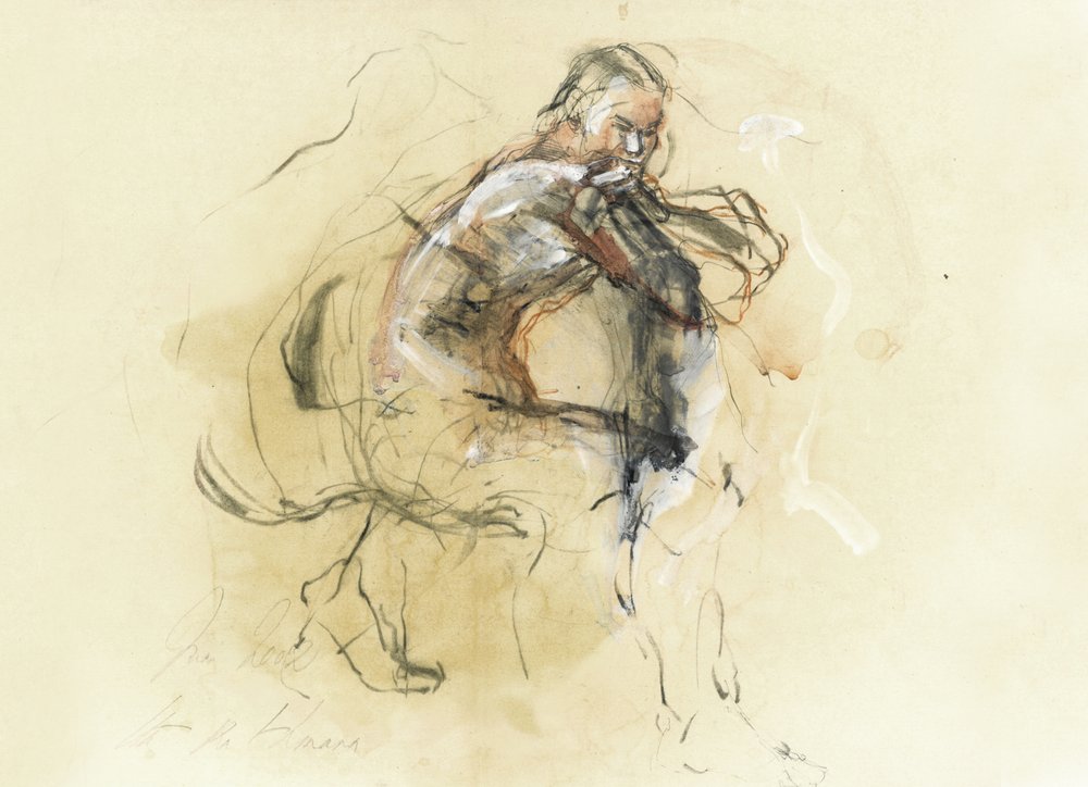 Nachdenkliche Figurenskizze von Ute Rathmann
