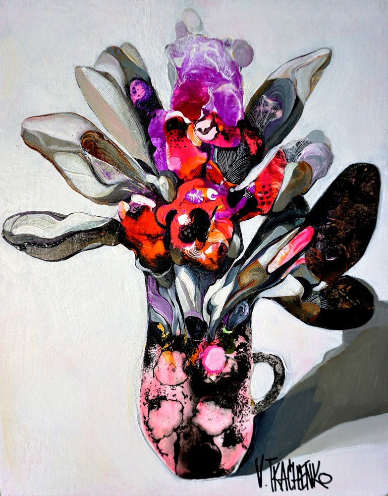 Lebendige abstrakte Blumen von Victor Tkachenko