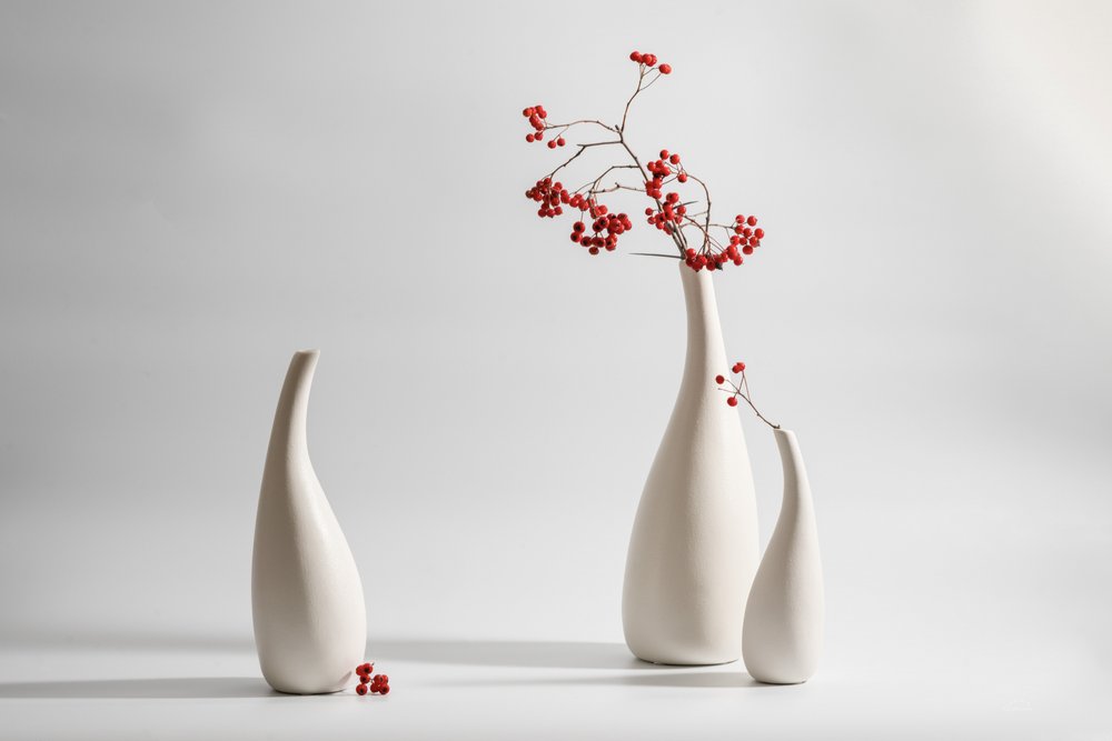 Elegante Vasen mit roten Beeren von Xiaoyuan Xu