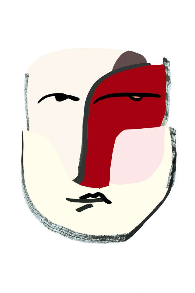 Abstraktes Rotes Gesicht von cartissi
