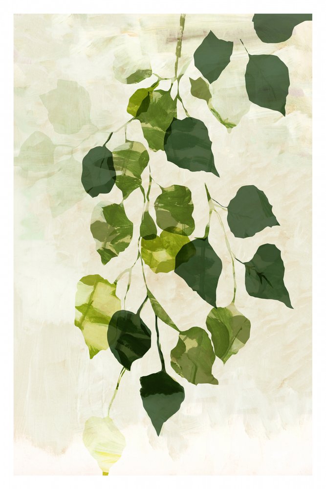 Kaskadierende grüne Blätter von cartissi