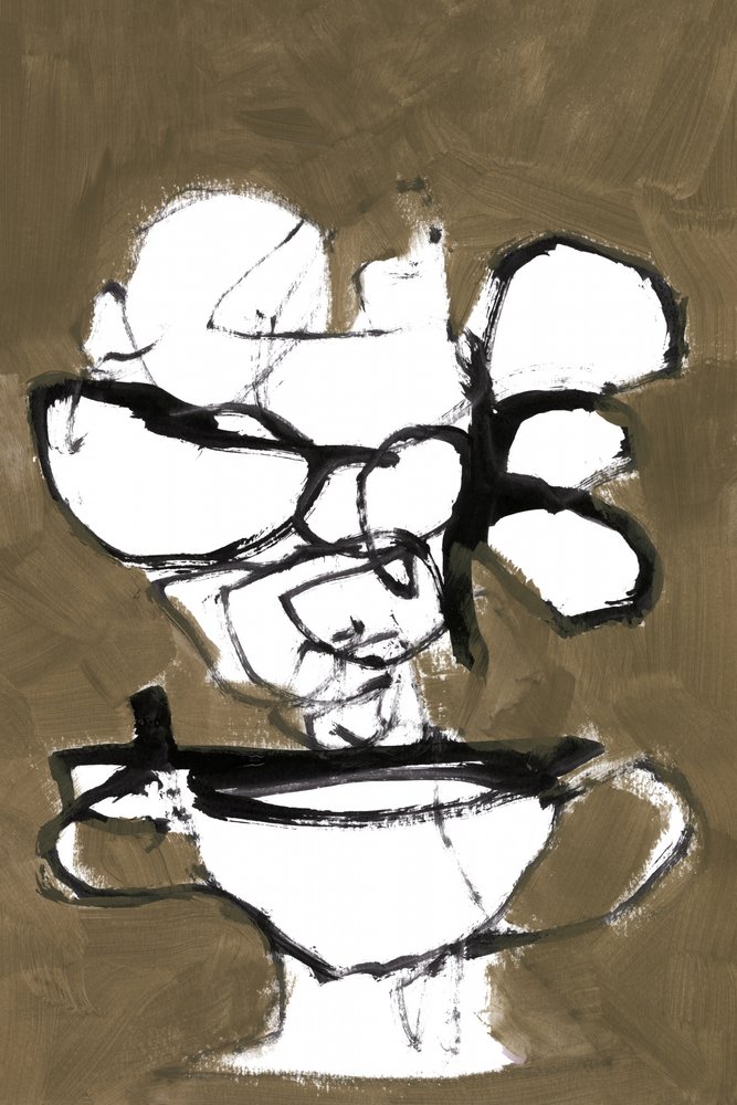 Monochrome Blumenvase von cartissi